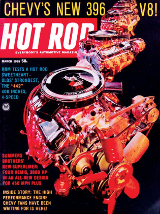 HOT ROD 1965 MAR - NEW 396 RAT, 442, DRAG BIKES